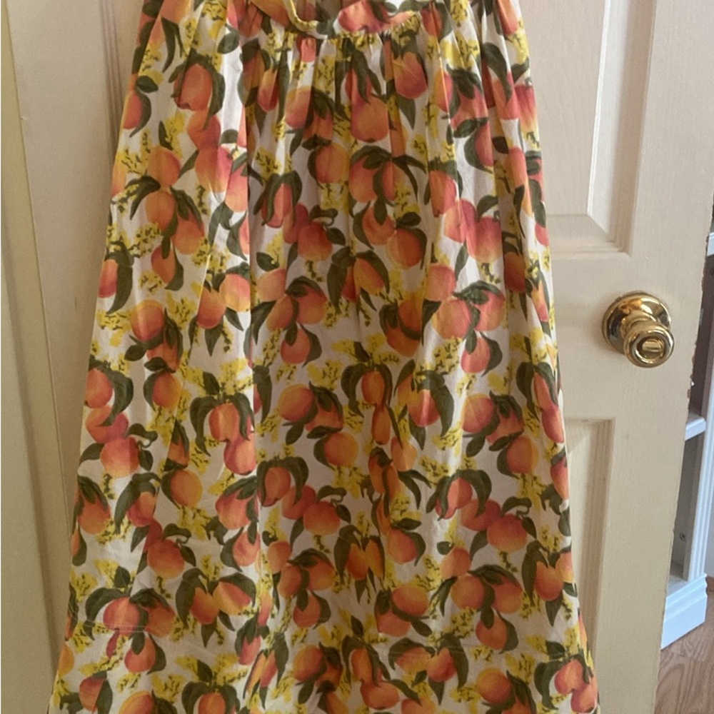 J. Crew Cream and Orange Maxi A-Line Skirt